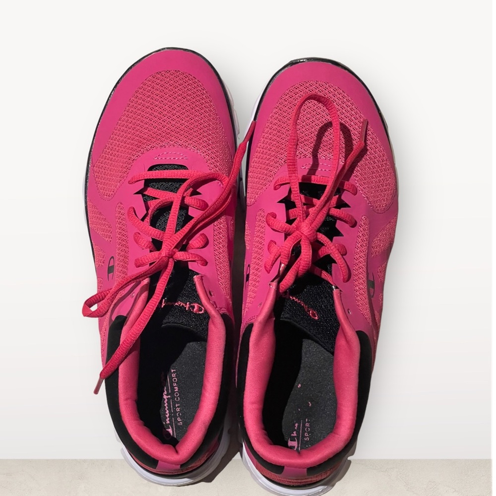 CHAMPION pink and black athletic sneakers Women’s Size 10